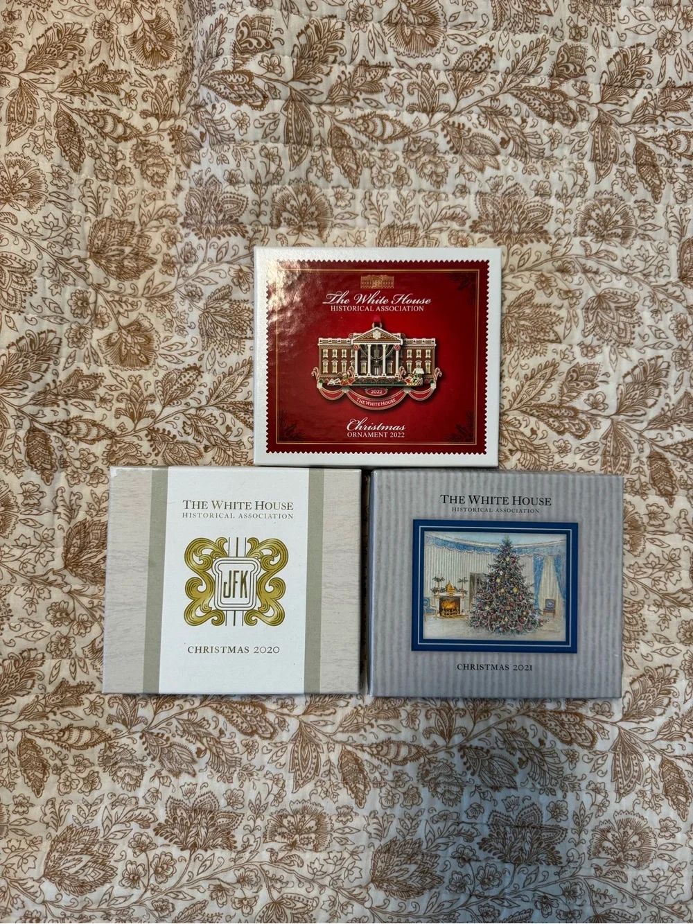 White House Christmas Ornaments - Set of 3